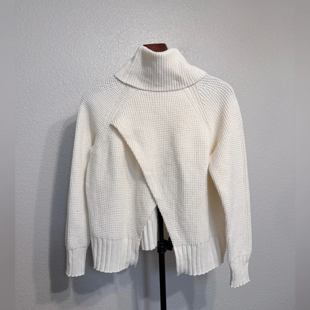 Madewell Eastbrook Cross-Back Cotton/Merino Wool Turtleneck Sweater - Size Small